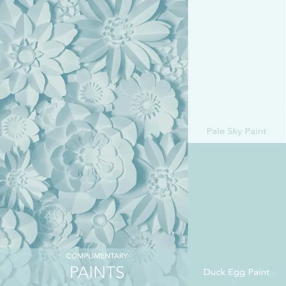 3D Floral Wallpaper - Teal