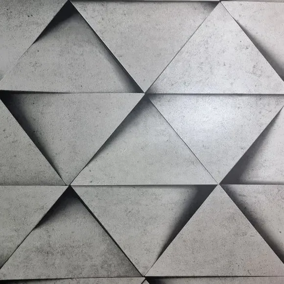 3D Triangle Wallpaper - Silver, Metallic
