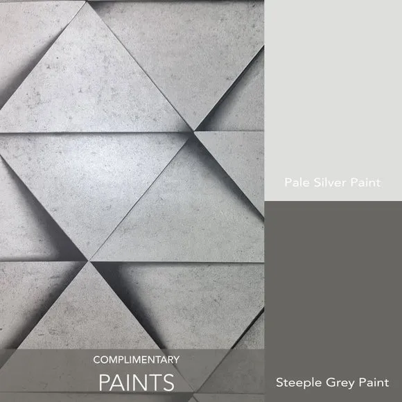3D Triangle Wallpaper - Silver, Metallic