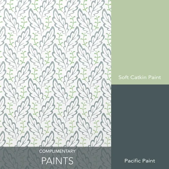 Botanical Leaf Wallpaper - Blue, Paper