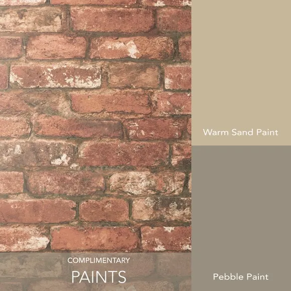 Brick Pattern Wallpaper - Red, Faux Finish