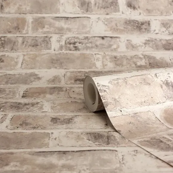 Brick Pattern Wallpaper - Terracotta, Paper