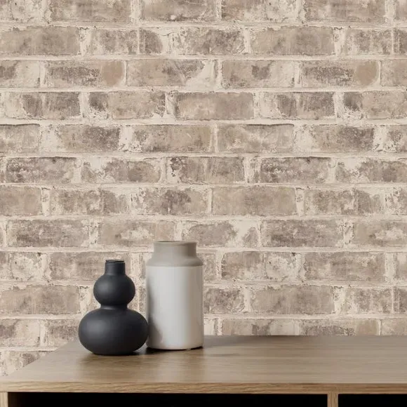 Brick Pattern Wallpaper - Terracotta, Paper