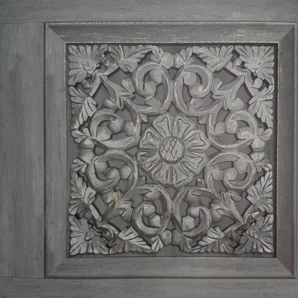 Carved Panel Wallpaper - Charcoal