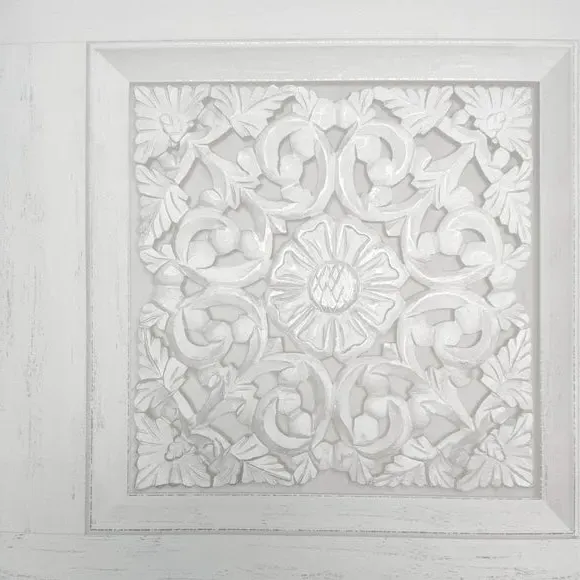 Carved Panel Wallpaper - White