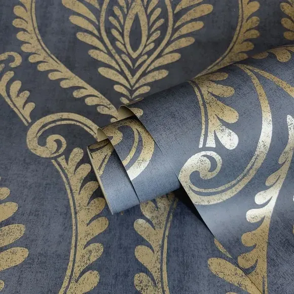 Damask Wallpaper Art Deco Style - Green