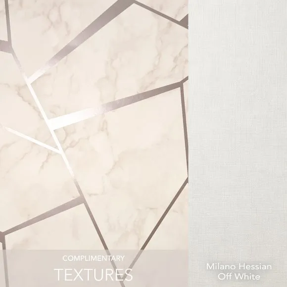 Fractal Marble Wallpaper - Rose Gold, Metallic