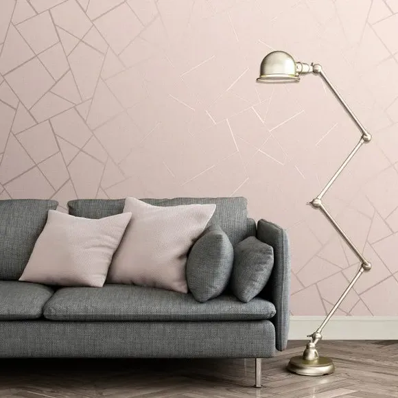 Geometric Fractal Wallpaper - Blush