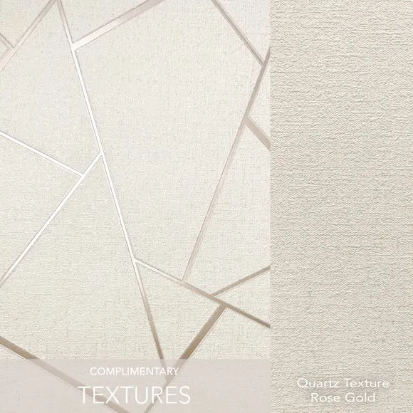 Geometric Fractal Wallpaper - Rose Gold