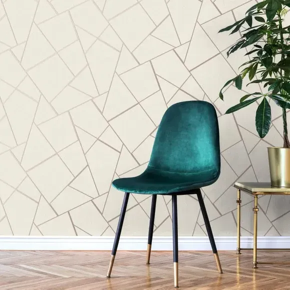 Geometric Fractal Wallpaper - Rose Gold