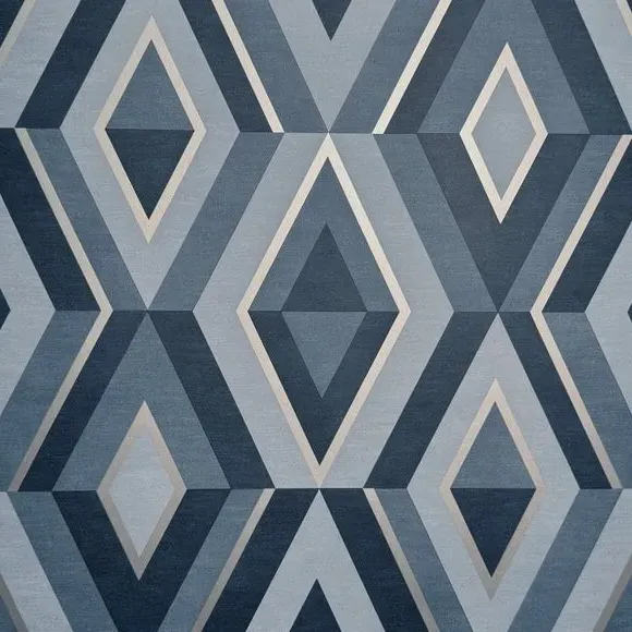 Geometric Wallpaper with 3D Effect - Blue