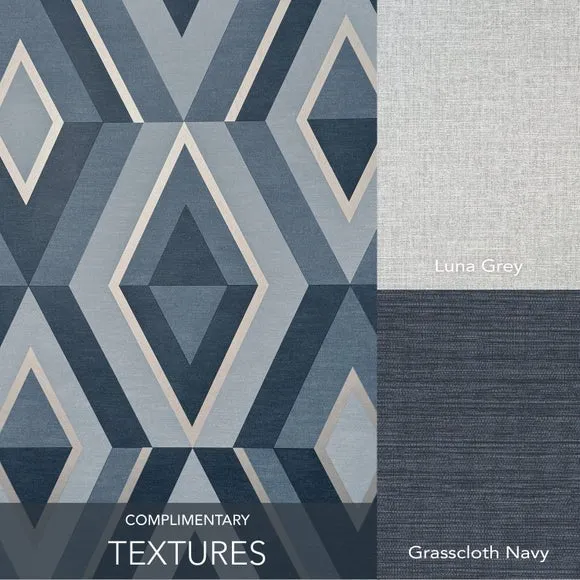 Geometric Wallpaper with 3D Effect - Blue