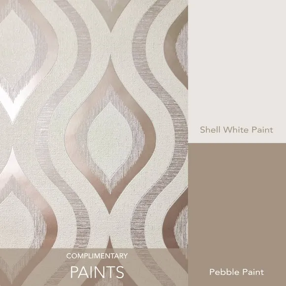 Geometric Wallpaper with Glitter - Rose Gold