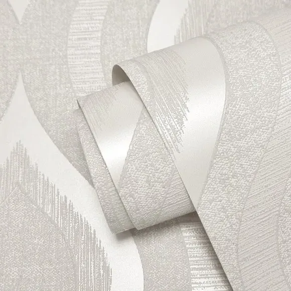 Geometric Wallpaper with Glitter - Silver