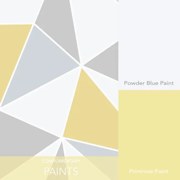 Geometric Wallpaper with Metallic Highlights - Yellow