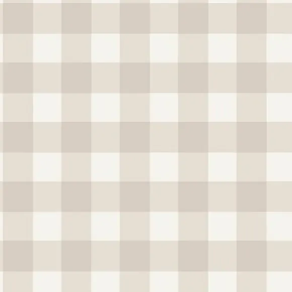 Gingham Wallpaper with Matt Finish - Brown