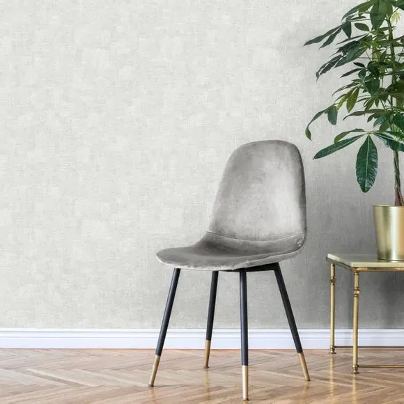 Hessian Textured Wallpaper - Off-White, Vinyl