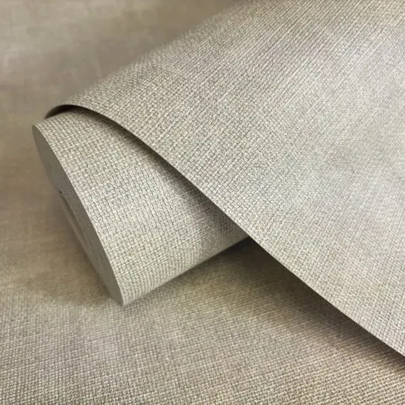 Hessian Textured Wallpaper - Stone, Vinyl