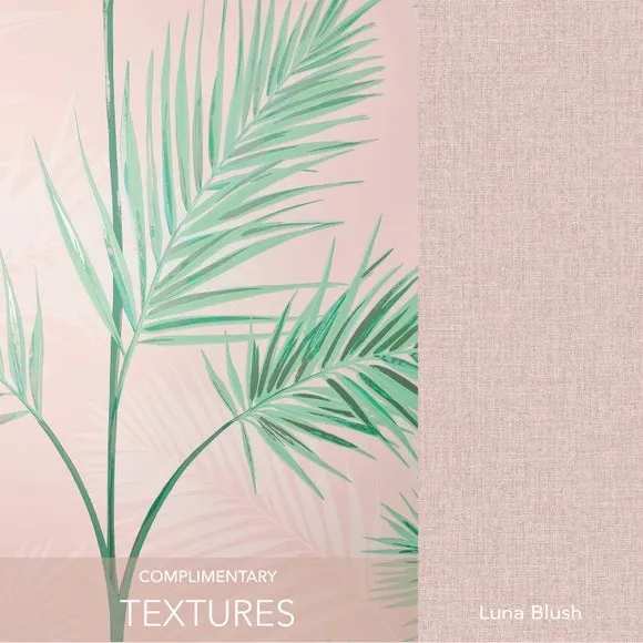 Leaf Pattern Wallpaper - Pink, Metallic