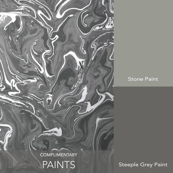 Marble Effect Wallpaper - Charcoal