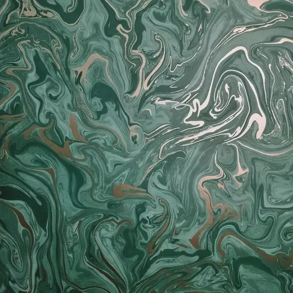Marble Effect Wallpaper - Emerald Green