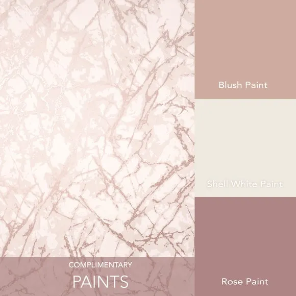 Marble Pattern Wallpaper - Rose Gold, Metallic