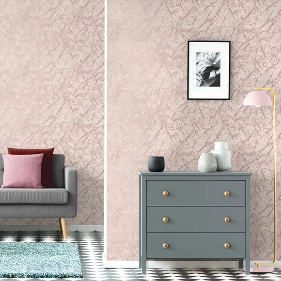 Marble Pattern Wallpaper - Rose Gold, Metallic image