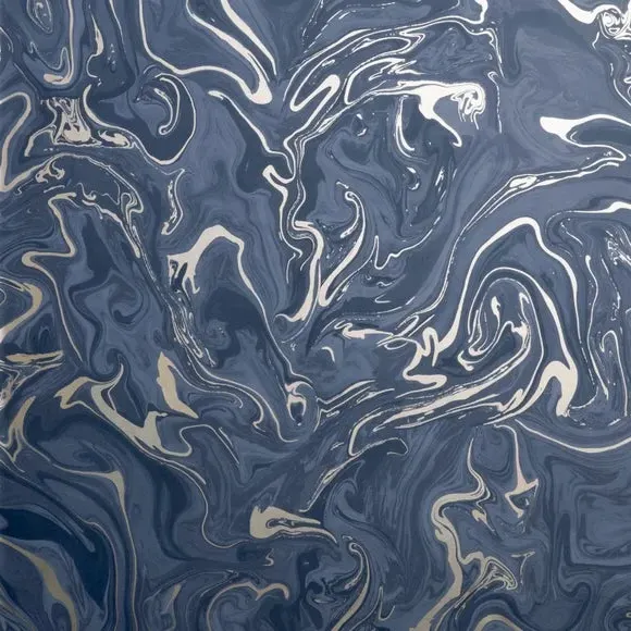 Marbled Wallpaper - Navy