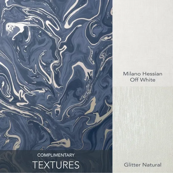 Marbled Wallpaper - Navy