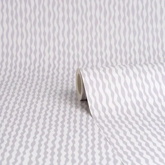 Squiggle Pattern Wallpaper - Lilac, Matt Finish