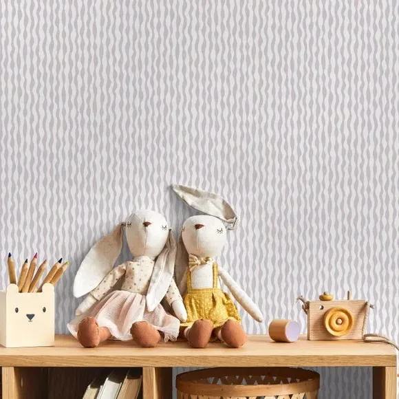 Squiggle Pattern Wallpaper - Lilac, Matt Finish