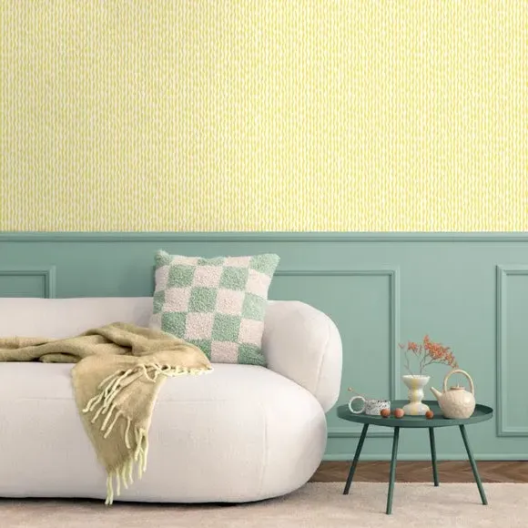 Squiggle Wallpaper with Matt Finish - Yellow