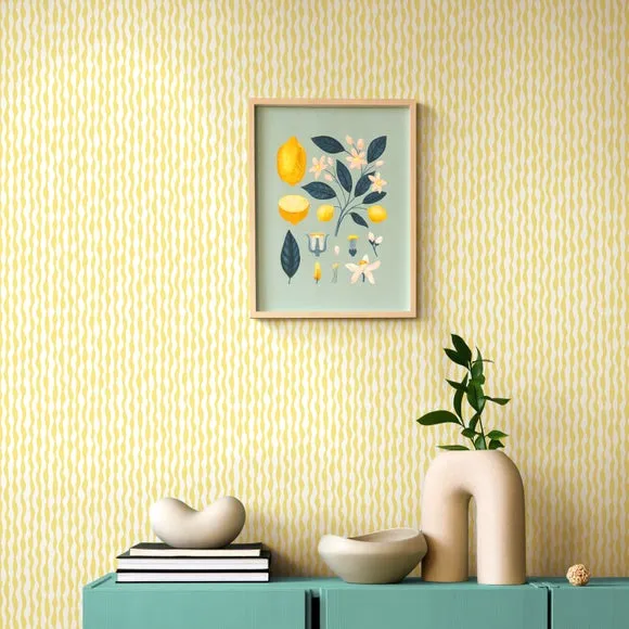 Squiggle Wallpaper with Matt Finish - Yellow image