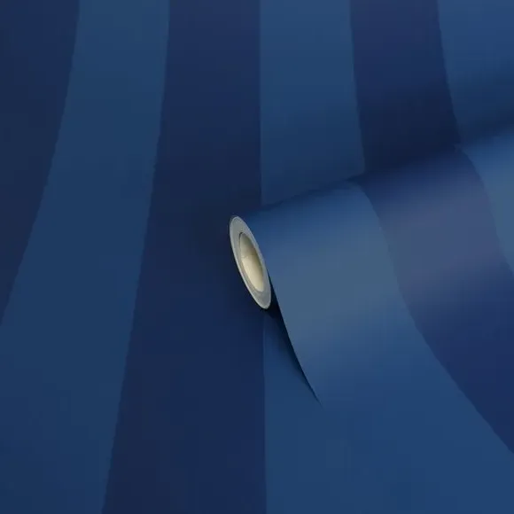 Striped Wallpaper with Matte Finish - Blue