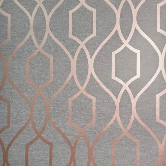Trellis Sidewall Wallpaper - Copper, Metallic
