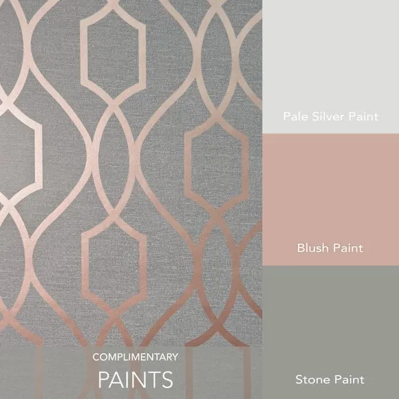 Trellis Sidewall Wallpaper - Copper, Metallic