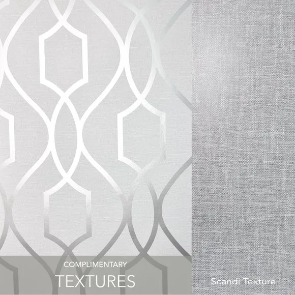 Trellis Sidewall Wallpaper - Silver, Metallic