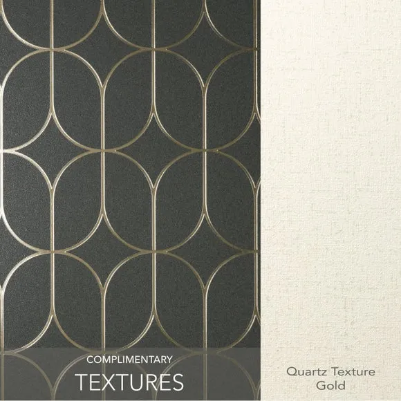 Trellis Wallpaper with Foil Finish - Charcoal