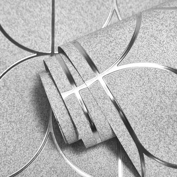 Trellis Wallpaper with Foil Finish - Silver