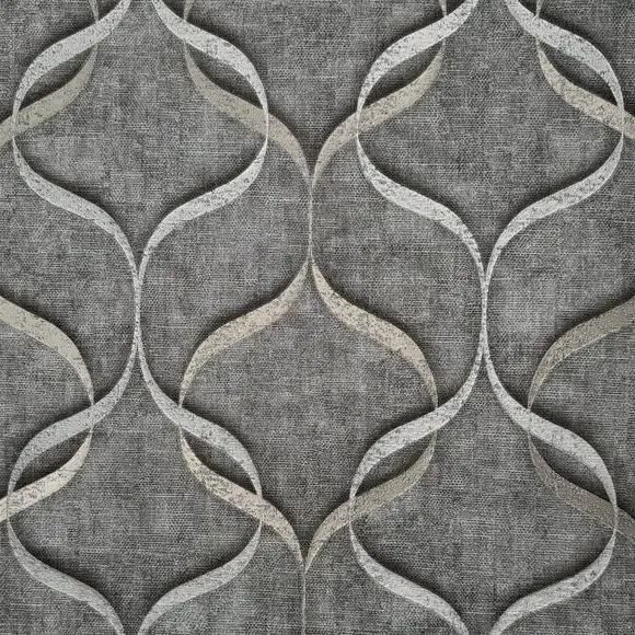 Wave Pattern Wallpaper - Charcoal, Vinyl