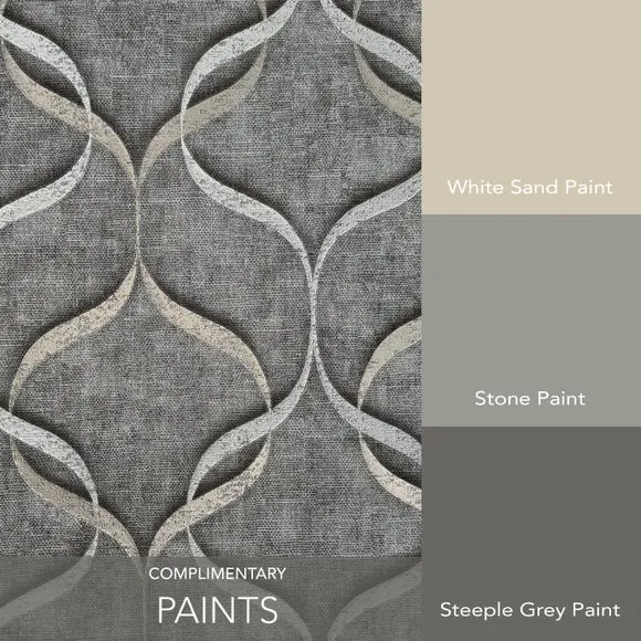 Wave Pattern Wallpaper - Charcoal, Vinyl