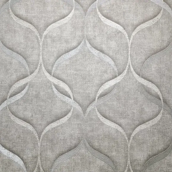 Wave Pattern Wallpaper - Grey, Vinyl
