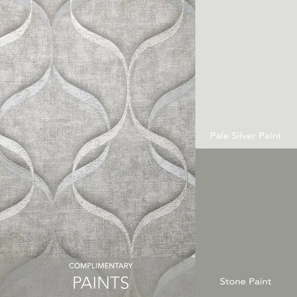 Wave Pattern Wallpaper - Grey, Vinyl