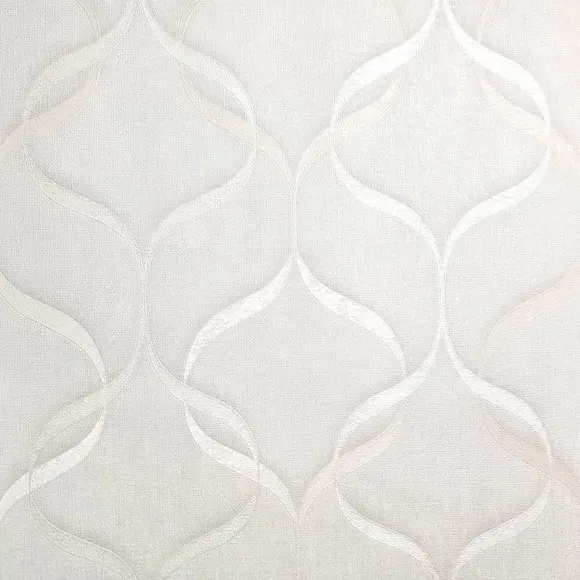 Wave Pattern Wallpaper - Off-White, Vinyl