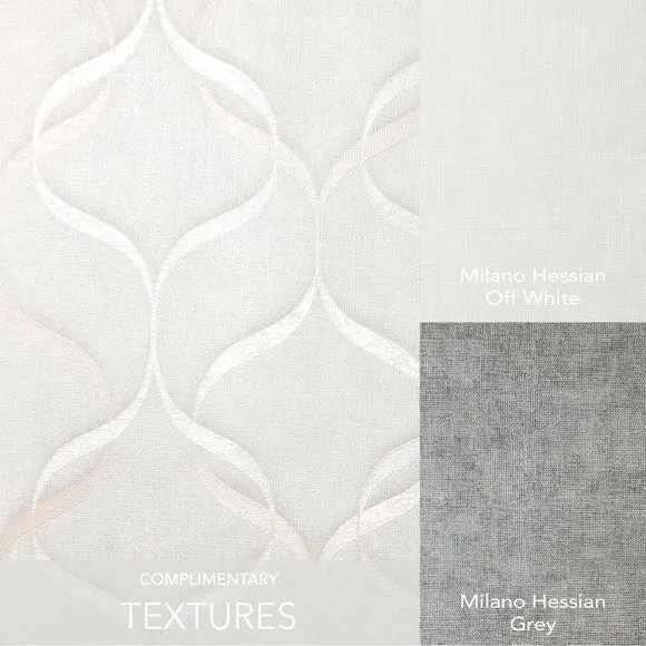 Wave Pattern Wallpaper - Off-White, Vinyl