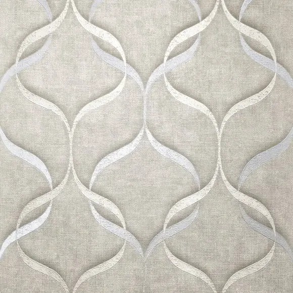 Wave Pattern Wallpaper - Stone, Vinyl