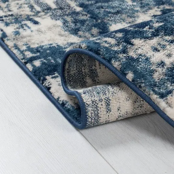 Abstract Rug with Short Pile - Blue, Polypropylene