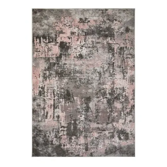 Abstract Rug with Short Pile - Grey, Polypropylene