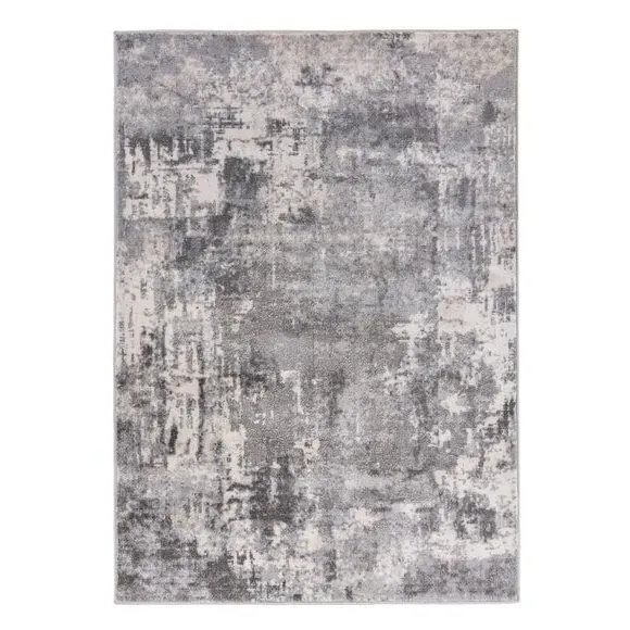 Abstract Rug with Short Pile - Grey, Polypropylene