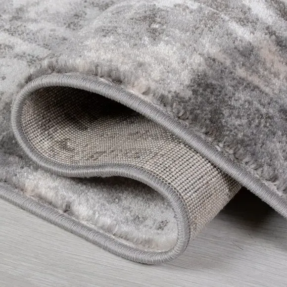 Abstract Rug with Short Pile - Grey, Polypropylene